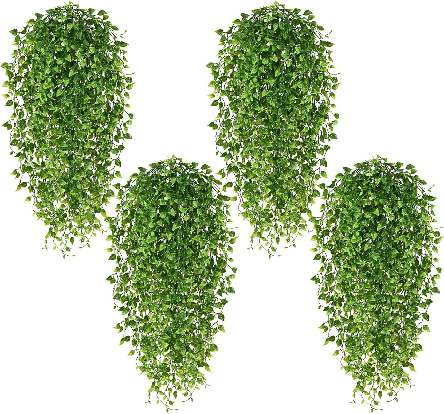 4Pcs Fake Hanging Plants 2.7FT Fake Plants Fake Vines Greenery | UV Resistant Faux Outdoor Plants Ivy Vines for Modern Boho Patio Outdoor Indoor Party Wall Porch Gazebo Aesthetic Decor