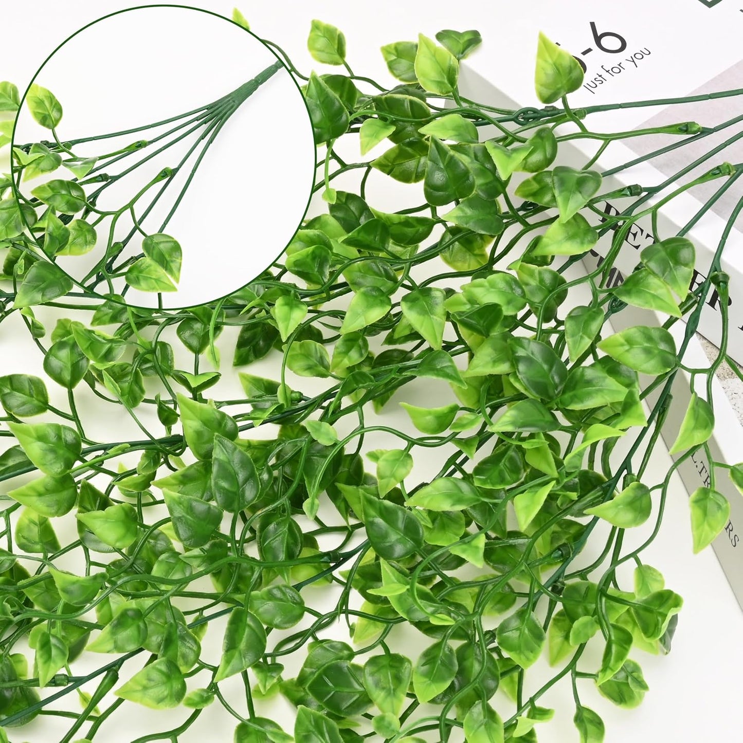4Pcs Fake Hanging Plants 2.7FT Fake Plants Fake Vines Greenery | UV Resistant Faux Outdoor Plants Ivy Vines for Modern Boho Patio Outdoor Indoor Party Wall Porch Gazebo Aesthetic Decor