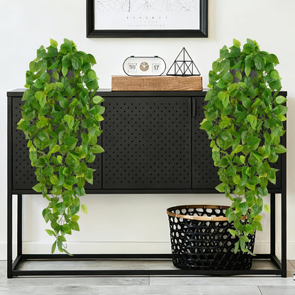 4Pcs Fake Hanging Plants 2.7FT Fake Plants Fake Vines Greenery | UV Resistant Faux Outdoor Plants Ivy Vines for Modern Boho Patio Outdoor Indoor Party Wall Porch Gazebo Aesthetic Decor