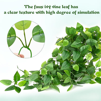 4Pcs Fake Hanging Plants 2.7FT Fake Plants Fake Vines Greenery | UV Resistant Faux Outdoor Plants Ivy Vines for Modern Boho Patio Outdoor Indoor Party Wall Porch Gazebo Aesthetic Decor