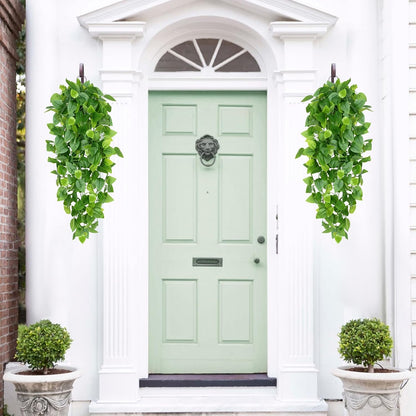 4Pcs Fake Hanging Plants 2.7FT Fake Plants Fake Vines Greenery | UV Resistant Faux Outdoor Plants Ivy Vines for Modern Boho Patio Outdoor Indoor Party Wall Porch Gazebo Aesthetic Decor