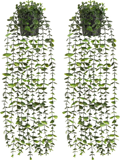 4Pcs Fake Hanging Plants 2.7FT Fake Plants Fake Vines Greenery | UV Resistant Faux Outdoor Plants Ivy Vines for Modern Boho Patio Outdoor Indoor Party Wall Porch Gazebo Aesthetic Decor