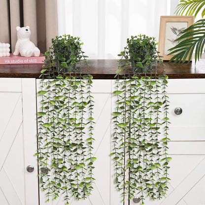 4Pcs Fake Hanging Plants 2.7FT Fake Plants Fake Vines Greenery | UV Resistant Faux Outdoor Plants Ivy Vines for Modern Boho Patio Outdoor Indoor Party Wall Porch Gazebo Aesthetic Decor