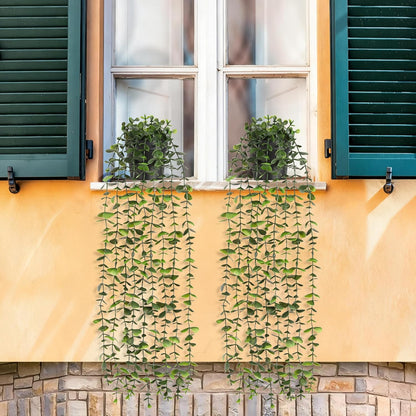 4Pcs Fake Hanging Plants 2.7FT Fake Plants Fake Vines Greenery | UV Resistant Faux Outdoor Plants Ivy Vines for Modern Boho Patio Outdoor Indoor Party Wall Porch Gazebo Aesthetic Decor