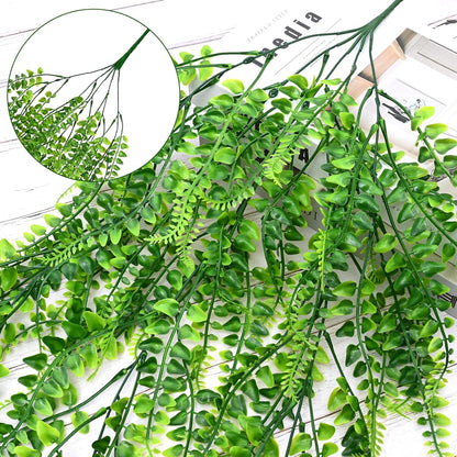 4Pcs Fake Hanging Plants 2.7FT Fake Plants Fake Vines Greenery | UV Resistant Faux Outdoor Plants Ivy Vines for Modern Boho Patio Outdoor Indoor Party Wall Porch Gazebo Aesthetic Decor
