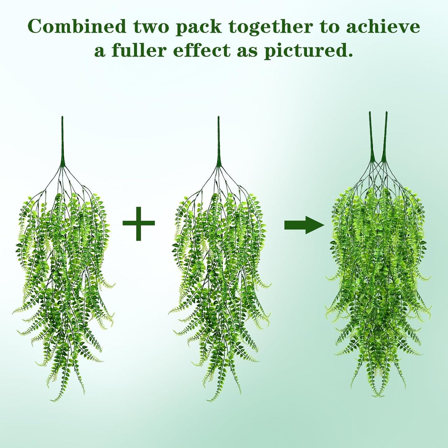 4Pcs Fake Hanging Plants 2.7FT Fake Plants Fake Vines Greenery | UV Resistant Faux Outdoor Plants Ivy Vines for Modern Boho Patio Outdoor Indoor Party Wall Porch Gazebo Aesthetic Decor