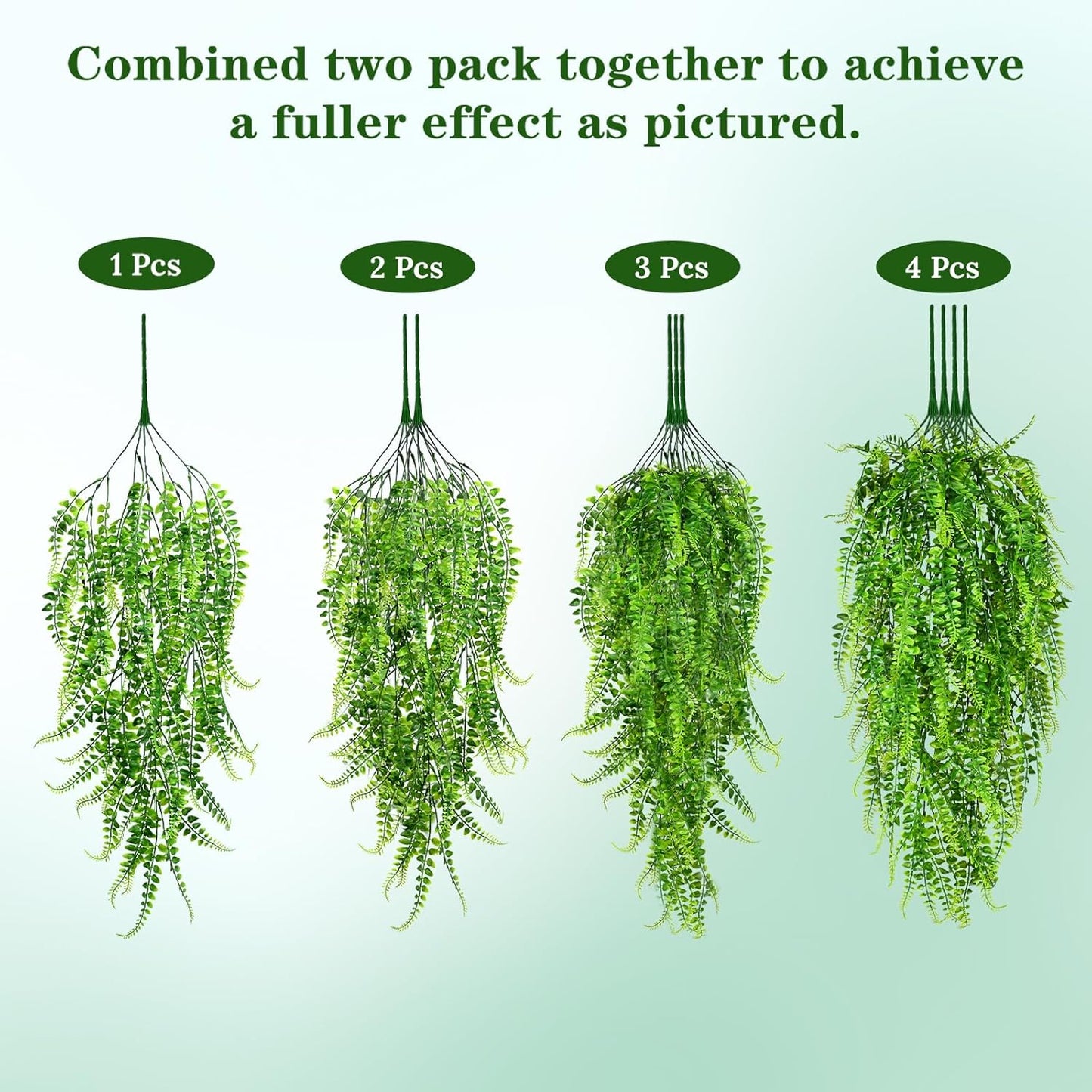 4Pcs Fake Hanging Plants 2.7FT Fake Plants Fake Vines Greenery | UV Resistant Faux Outdoor Plants Ivy Vines for Modern Boho Patio Outdoor Indoor Party Wall Porch Gazebo Aesthetic Decor