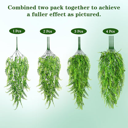 4Pcs Fake Hanging Plants 2.7FT Fake Plants Fake Vines Greenery | UV Resistant Faux Outdoor Plants Ivy Vines for Modern Boho Patio Outdoor Indoor Party Wall Porch Gazebo Aesthetic Decor