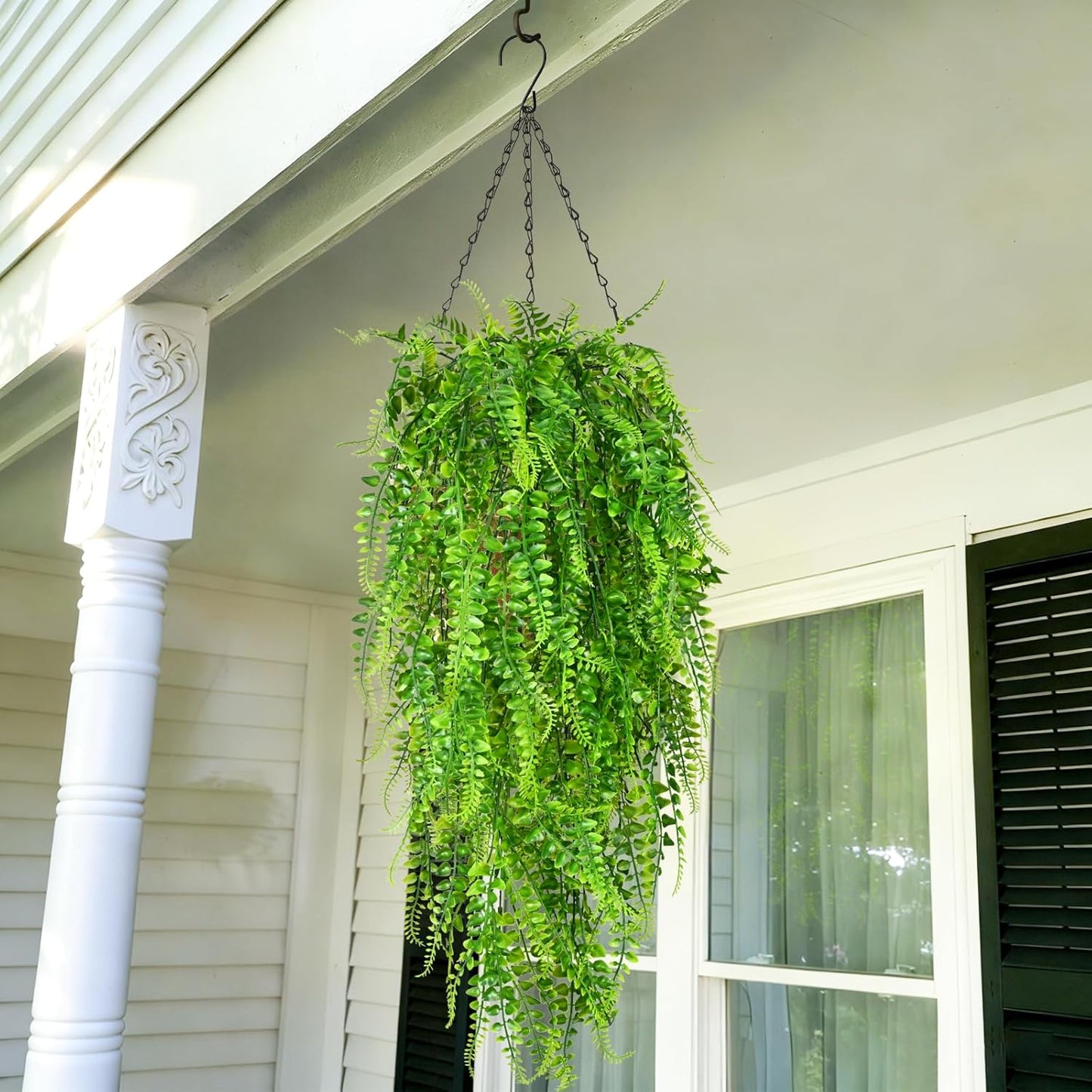 4Pcs Fake Hanging Plants 2.7FT Fake Plants Fake Vines Greenery | UV Resistant Faux Outdoor Plants Ivy Vines for Modern Boho Patio Outdoor Indoor Party Wall Porch Gazebo Aesthetic Decor
