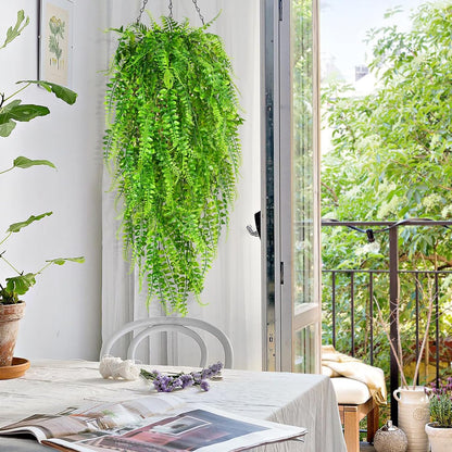 4Pcs Fake Hanging Plants 2.7FT Fake Plants Fake Vines Greenery | UV Resistant Faux Outdoor Plants Ivy Vines for Modern Boho Patio Outdoor Indoor Party Wall Porch Gazebo Aesthetic Decor
