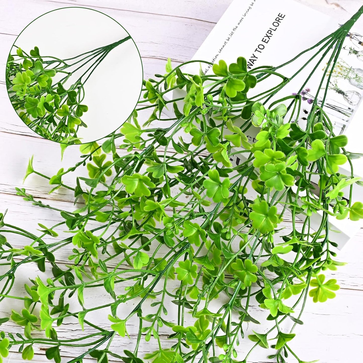 4Pcs Fake Hanging Plants 2.7FT Fake Plants Fake Vines Greenery | UV Resistant Faux Outdoor Plants Ivy Vines for Modern Boho Patio Outdoor Indoor Party Wall Porch Gazebo Aesthetic Decor