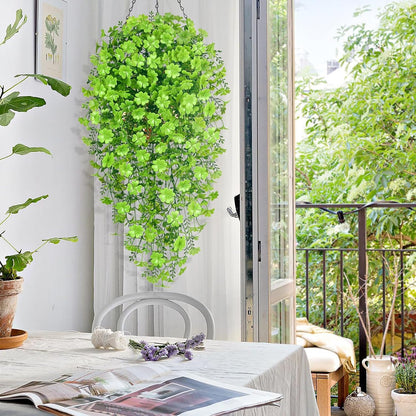 4Pcs Fake Hanging Plants 2.7FT Fake Plants Fake Vines Greenery | UV Resistant Faux Outdoor Plants Ivy Vines for Modern Boho Patio Outdoor Indoor Party Wall Porch Gazebo Aesthetic Decor