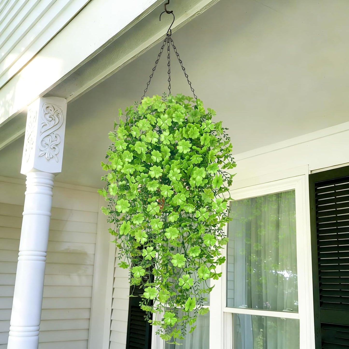 4Pcs Fake Hanging Plants 2.7FT Fake Plants Fake Vines Greenery | UV Resistant Faux Outdoor Plants Ivy Vines for Modern Boho Patio Outdoor Indoor Party Wall Porch Gazebo Aesthetic Decor