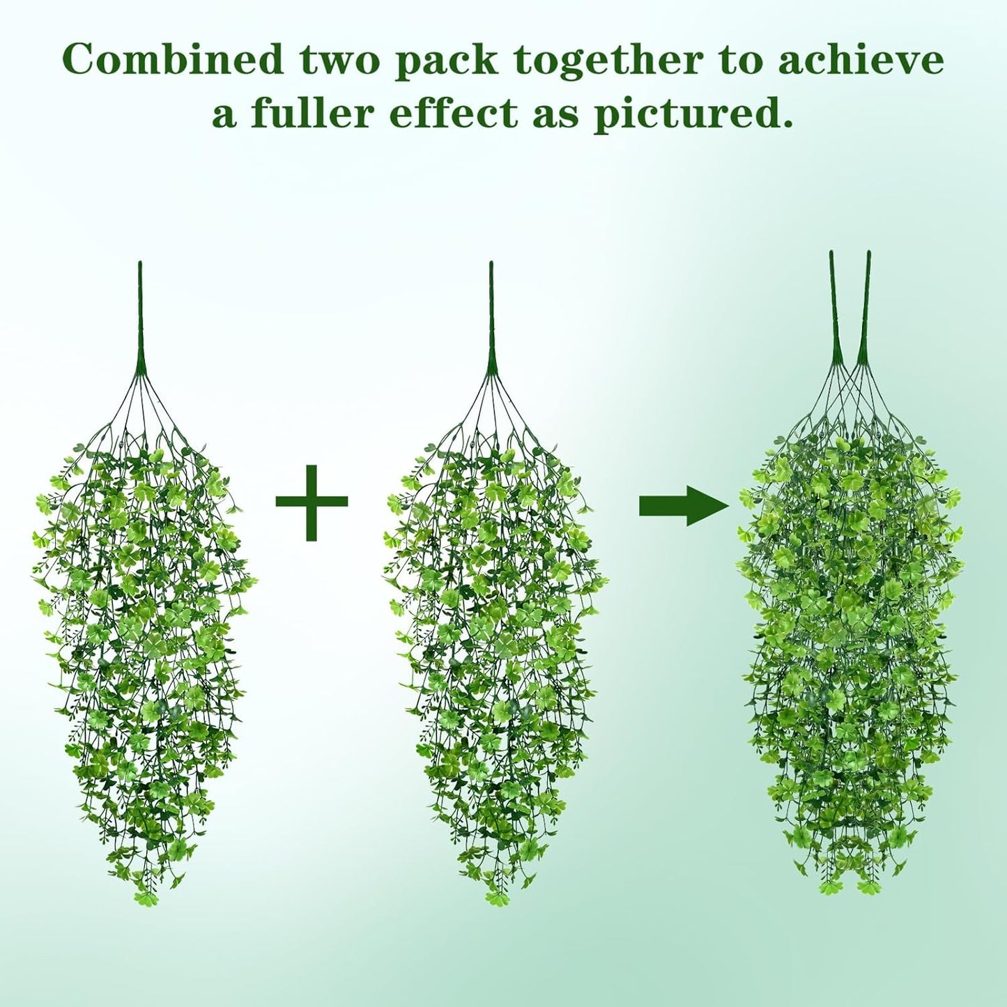 4Pcs Fake Hanging Plants 2.7FT Fake Plants Fake Vines Greenery | UV Resistant Faux Outdoor Plants Ivy Vines for Modern Boho Patio Outdoor Indoor Party Wall Porch Gazebo Aesthetic Decor