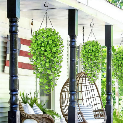 4Pcs Fake Hanging Plants 2.7FT Fake Plants Fake Vines Greenery | UV Resistant Faux Outdoor Plants Ivy Vines for Modern Boho Patio Outdoor Indoor Party Wall Porch Gazebo Aesthetic Decor