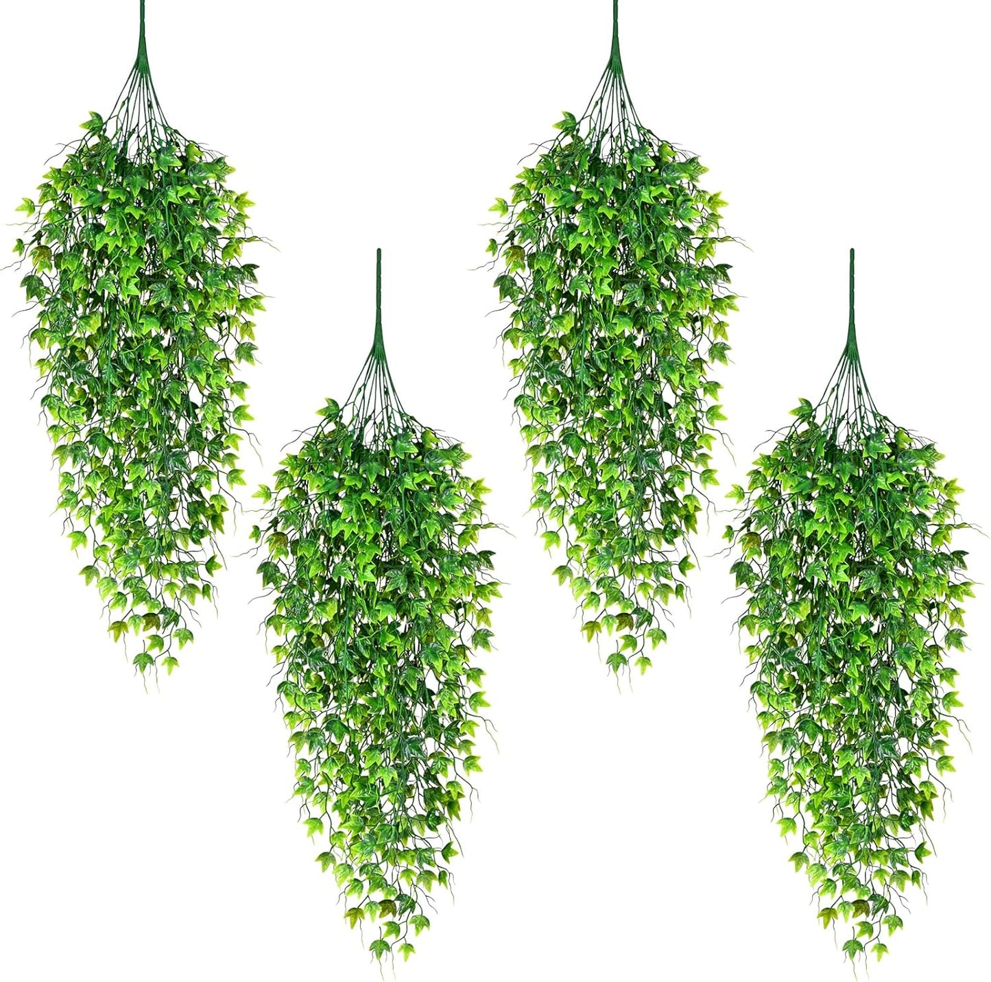 4Pcs Fake Hanging Plants 2.7FT Fake Plants Fake Vines Greenery | UV Resistant Faux Outdoor Plants Ivy Vines for Modern Boho Patio Outdoor Indoor Party Wall Porch Gazebo Aesthetic Decor