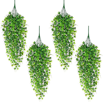 4Pcs Fake Hanging Plants 2.7FT Fake Plants Fake Vines Greenery | UV Resistant Faux Outdoor Plants Ivy Vines for Modern Boho Patio Outdoor Indoor Party Wall Porch Gazebo Aesthetic Decor