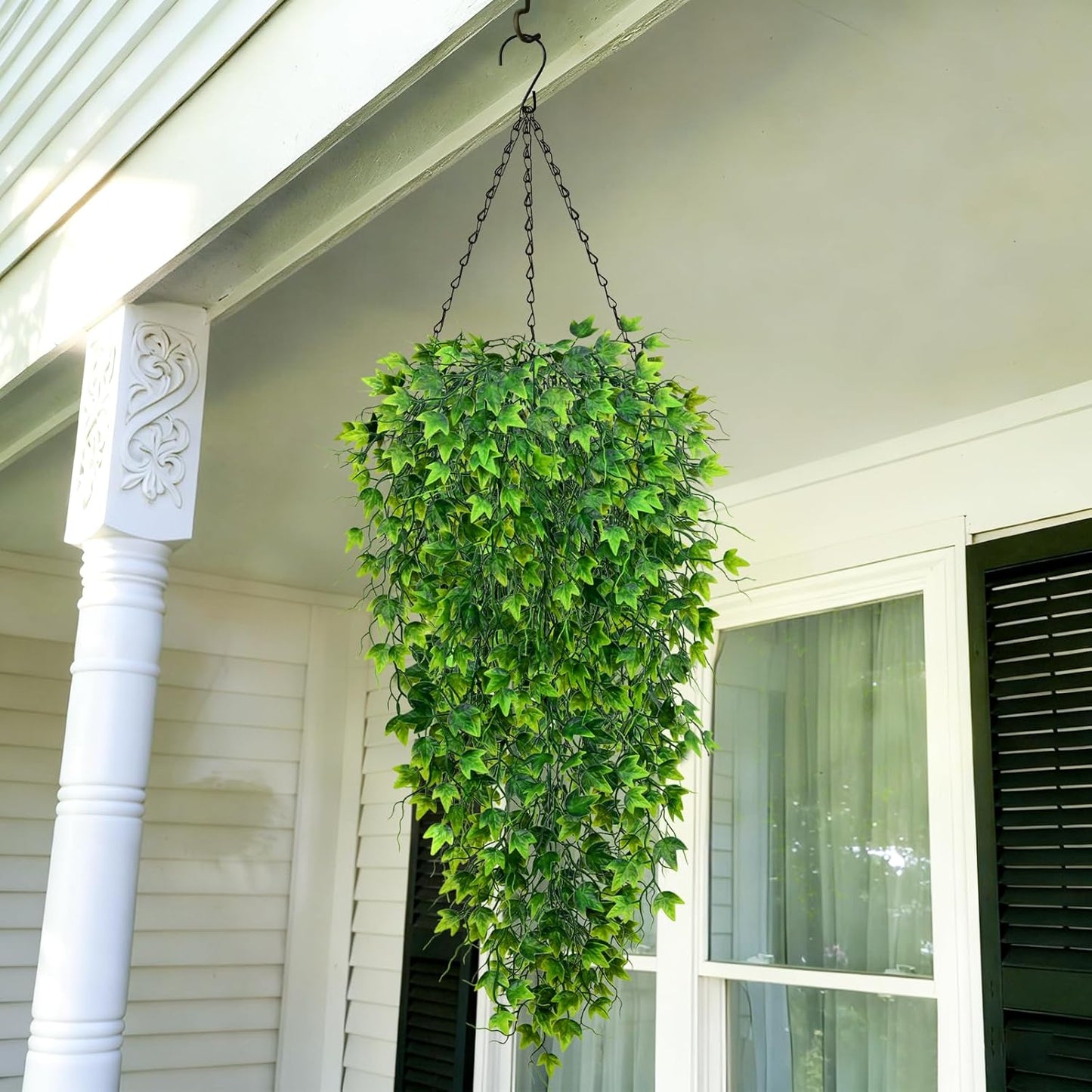 4Pcs Fake Hanging Plants 2.7FT Fake Plants Fake Vines Greenery | UV Resistant Faux Outdoor Plants Ivy Vines for Modern Boho Patio Outdoor Indoor Party Wall Porch Gazebo Aesthetic Decor