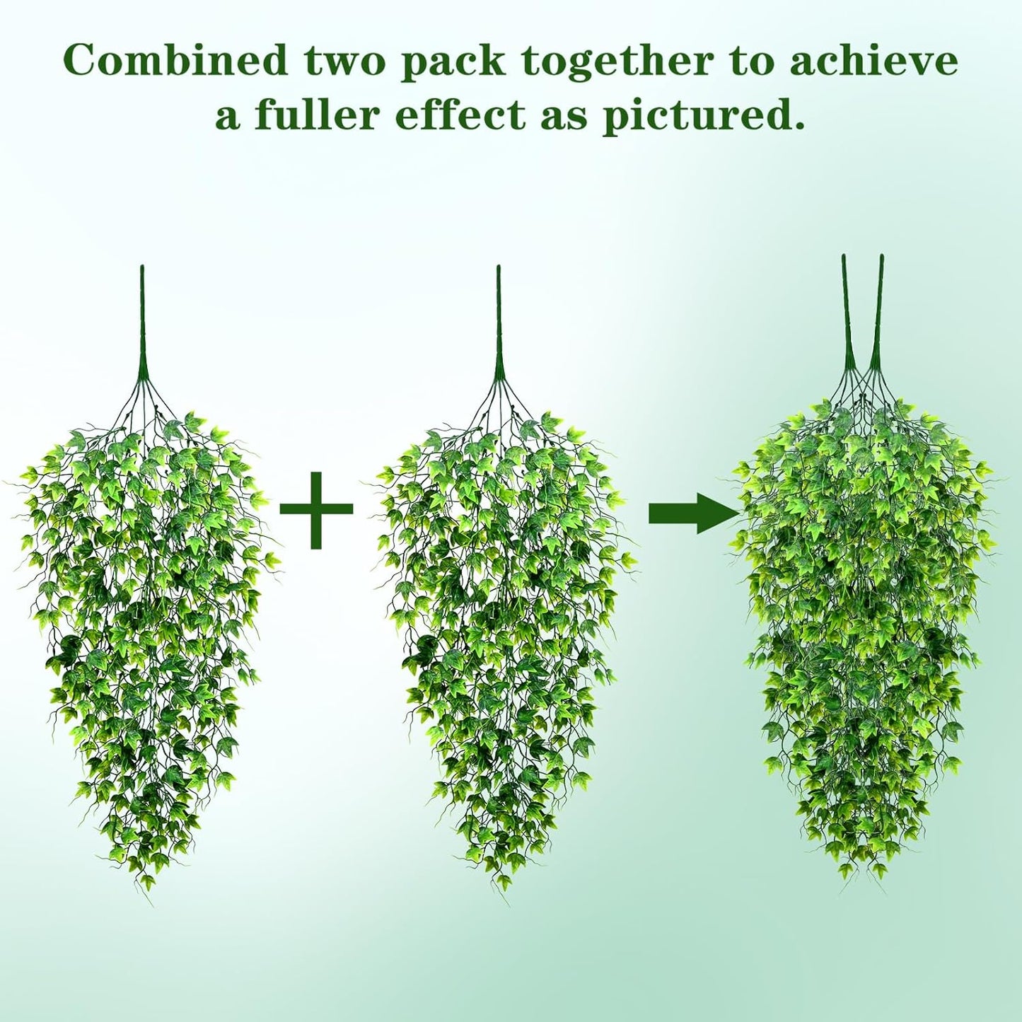 4Pcs Fake Hanging Plants 2.7FT Fake Plants Fake Vines Greenery | UV Resistant Faux Outdoor Plants Ivy Vines for Modern Boho Patio Outdoor Indoor Party Wall Porch Gazebo Aesthetic Decor