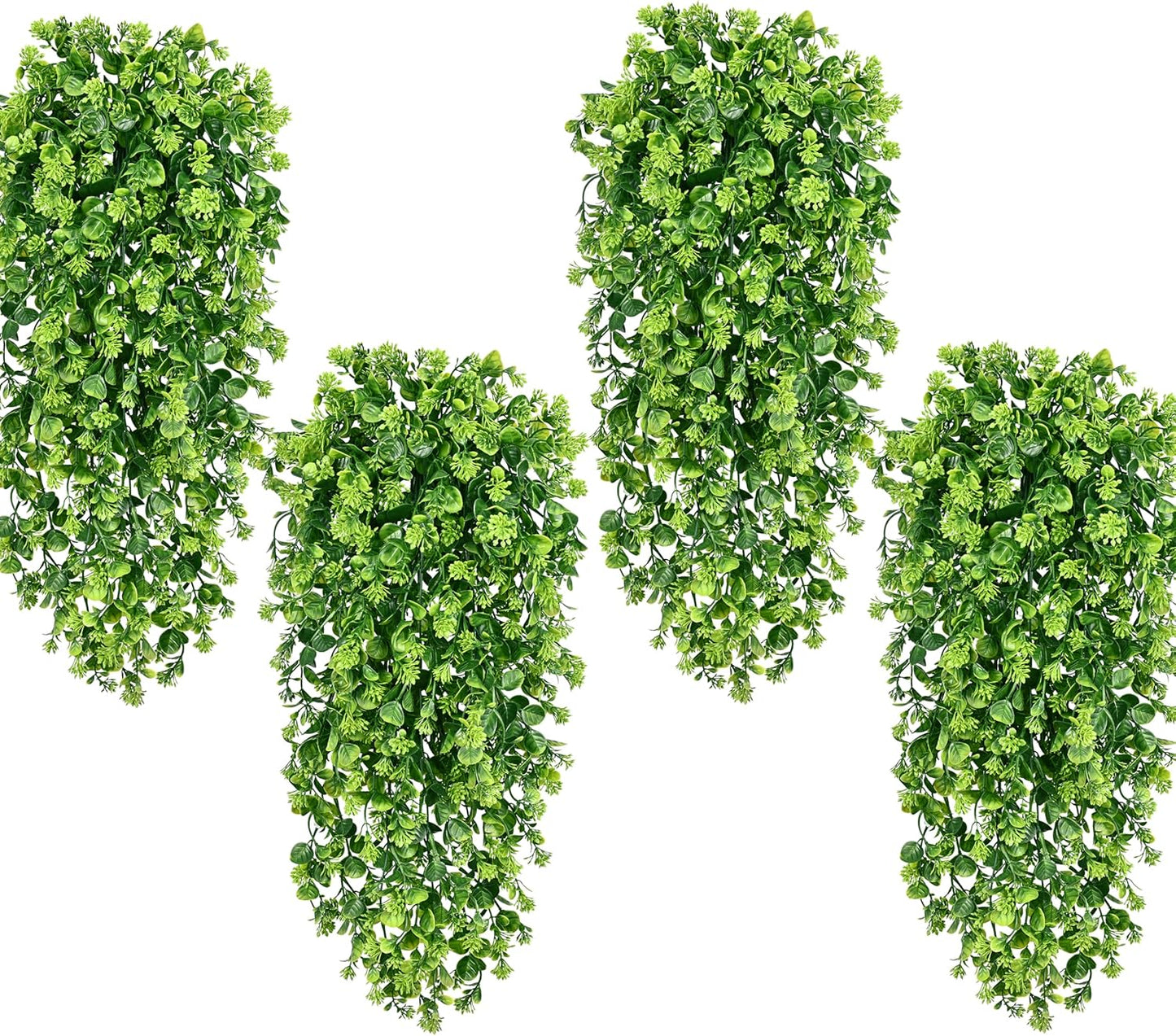 4Pcs Fake Hanging Plants 2.7FT Fake Plants Fake Vines Greenery | UV Resistant Faux Outdoor Plants Ivy Vines for Modern Boho Patio Outdoor Indoor Party Wall Porch Gazebo Aesthetic Decor