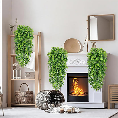 4Pcs Fake Hanging Plants 2.7FT Fake Plants Fake Vines Greenery | UV Resistant Faux Outdoor Plants Ivy Vines for Modern Boho Patio Outdoor Indoor Party Wall Porch Gazebo Aesthetic Decor