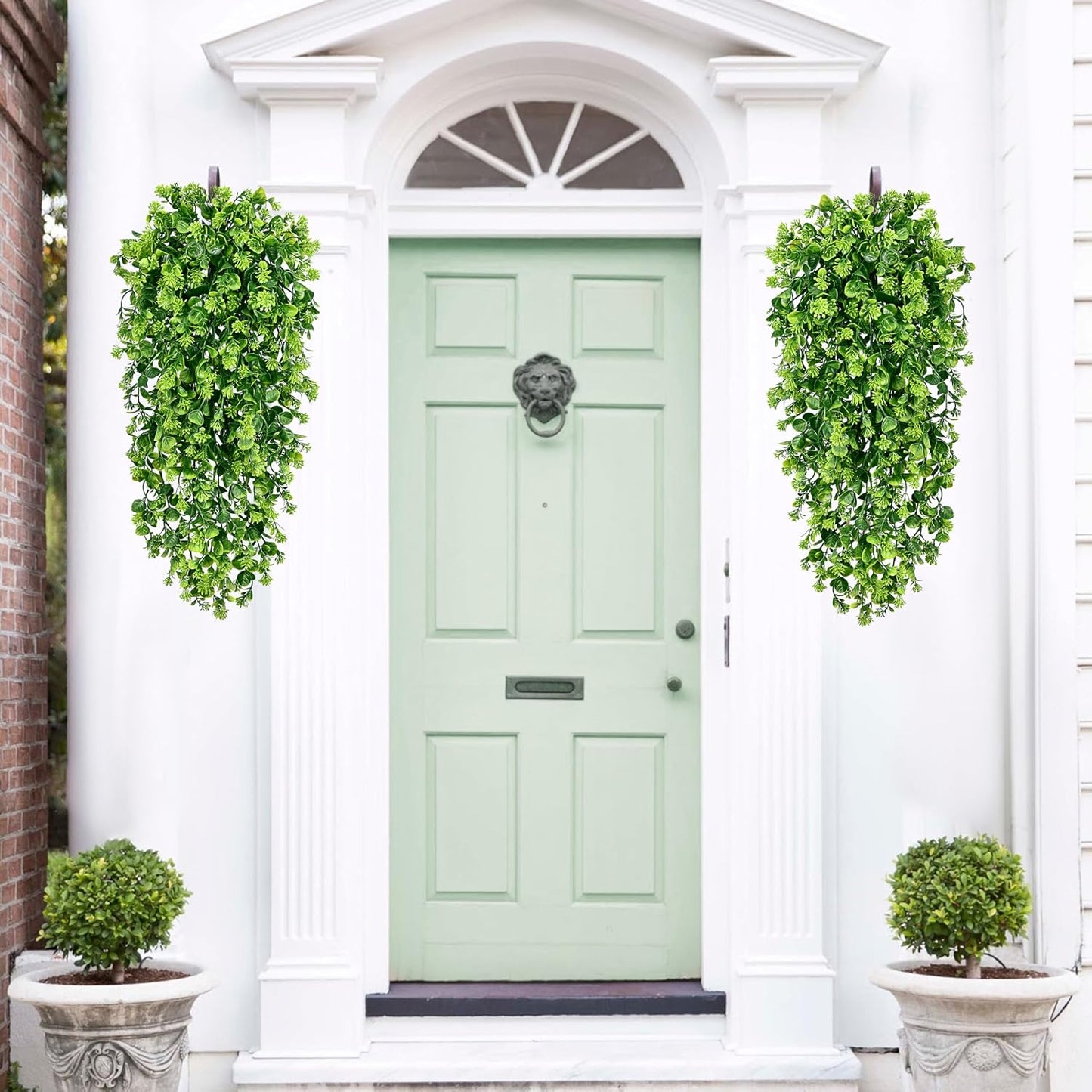4Pcs Fake Hanging Plants 2.7FT Fake Plants Fake Vines Greenery | UV Resistant Faux Outdoor Plants Ivy Vines for Modern Boho Patio Outdoor Indoor Party Wall Porch Gazebo Aesthetic Decor