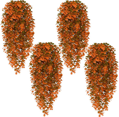 4Pcs Fake Hanging Plants 2.7FT Fake Plants Fake Vines Greenery | UV Resistant Faux Outdoor Plants Ivy Vines for Modern Boho Patio Outdoor Indoor Party Wall Porch Gazebo Aesthetic Decor