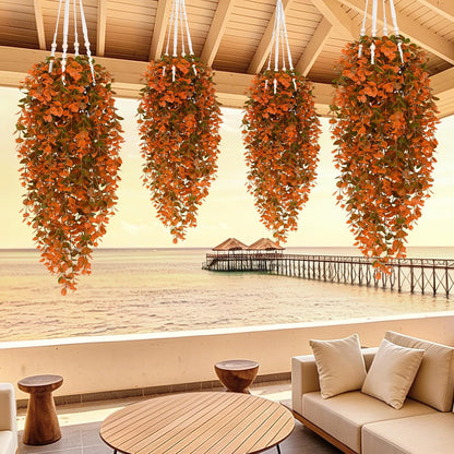 4Pcs Fake Hanging Plants 2.7FT Fake Plants Fake Vines Greenery | UV Resistant Faux Outdoor Plants Ivy Vines for Modern Boho Patio Outdoor Indoor Party Wall Porch Gazebo Aesthetic Decor