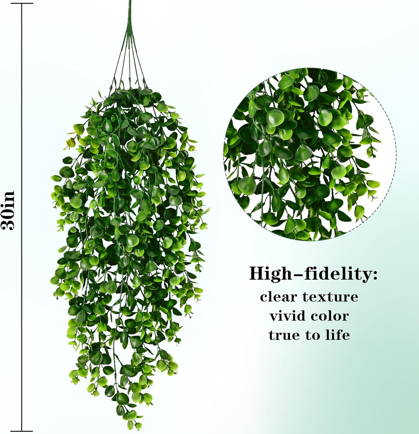 4Pcs Fake Hanging Plants 2.7FT Fake Plants Fake Vines Greenery | UV Resistant Faux Outdoor Plants Ivy Vines for Modern Boho Patio Outdoor Indoor Party Wall Porch Gazebo Aesthetic Decor