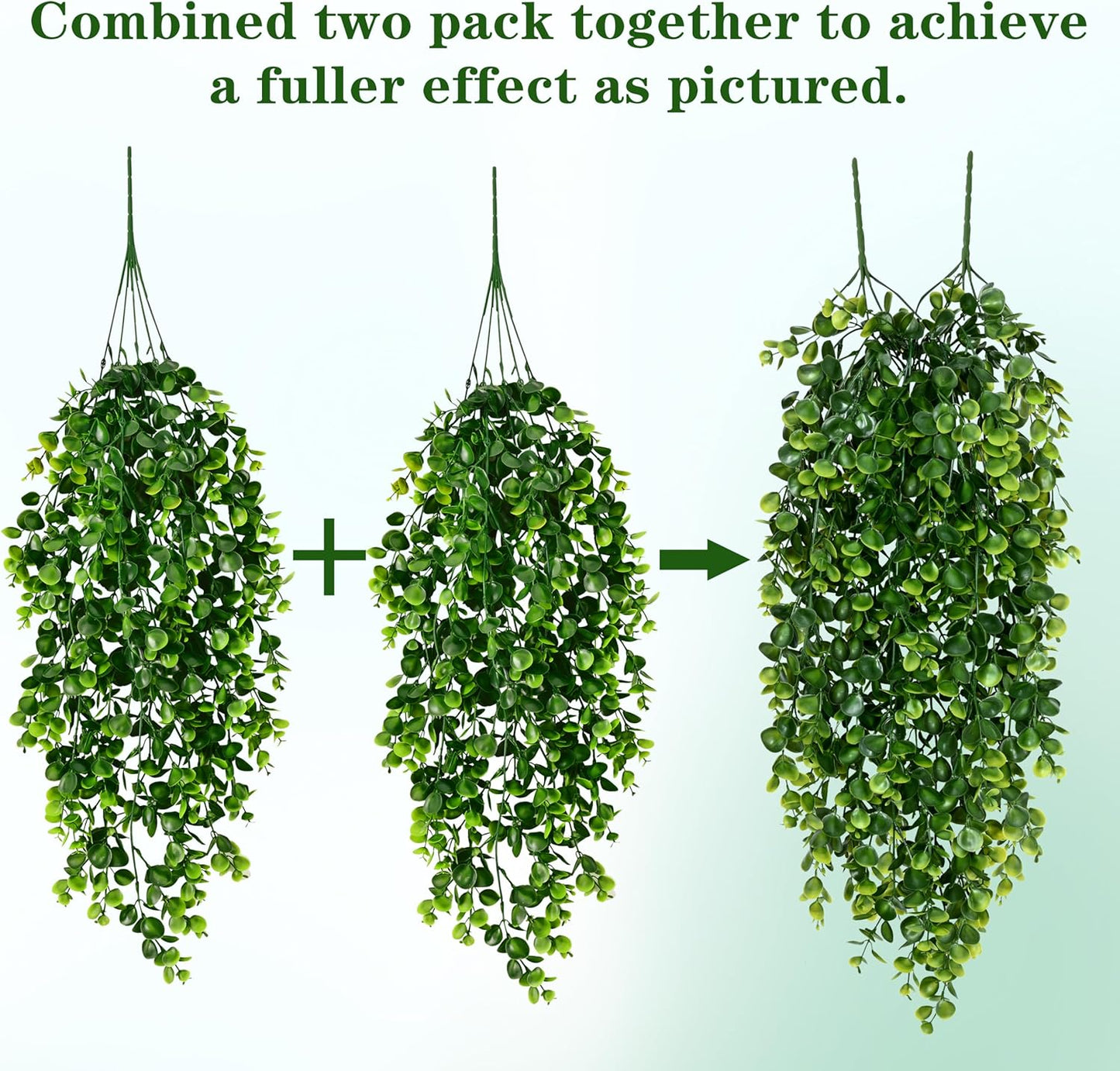 4Pcs Fake Hanging Plants 2.7FT Fake Plants Fake Vines Greenery | UV Resistant Faux Outdoor Plants Ivy Vines for Modern Boho Patio Outdoor Indoor Party Wall Porch Gazebo Aesthetic Decor