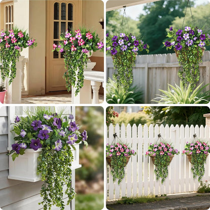 4Pcs Fake Hanging Plants 2.7FT Fake Plants Fake Vines Greenery | UV Resistant Faux Outdoor Plants Ivy Vines for Modern Boho Patio Outdoor Indoor Party Wall Porch Gazebo Aesthetic Decor