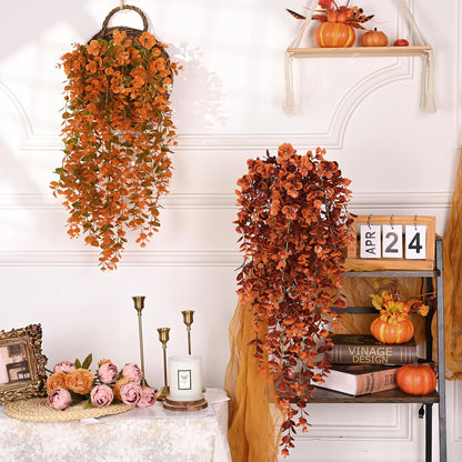 4Pcs Fake Hanging Plants 2.7FT Fake Plants Fake Vines Greenery | UV Resistant Faux Outdoor Plants Ivy Vines for Modern Boho Patio Outdoor Indoor Party Wall Porch Gazebo Aesthetic Decor