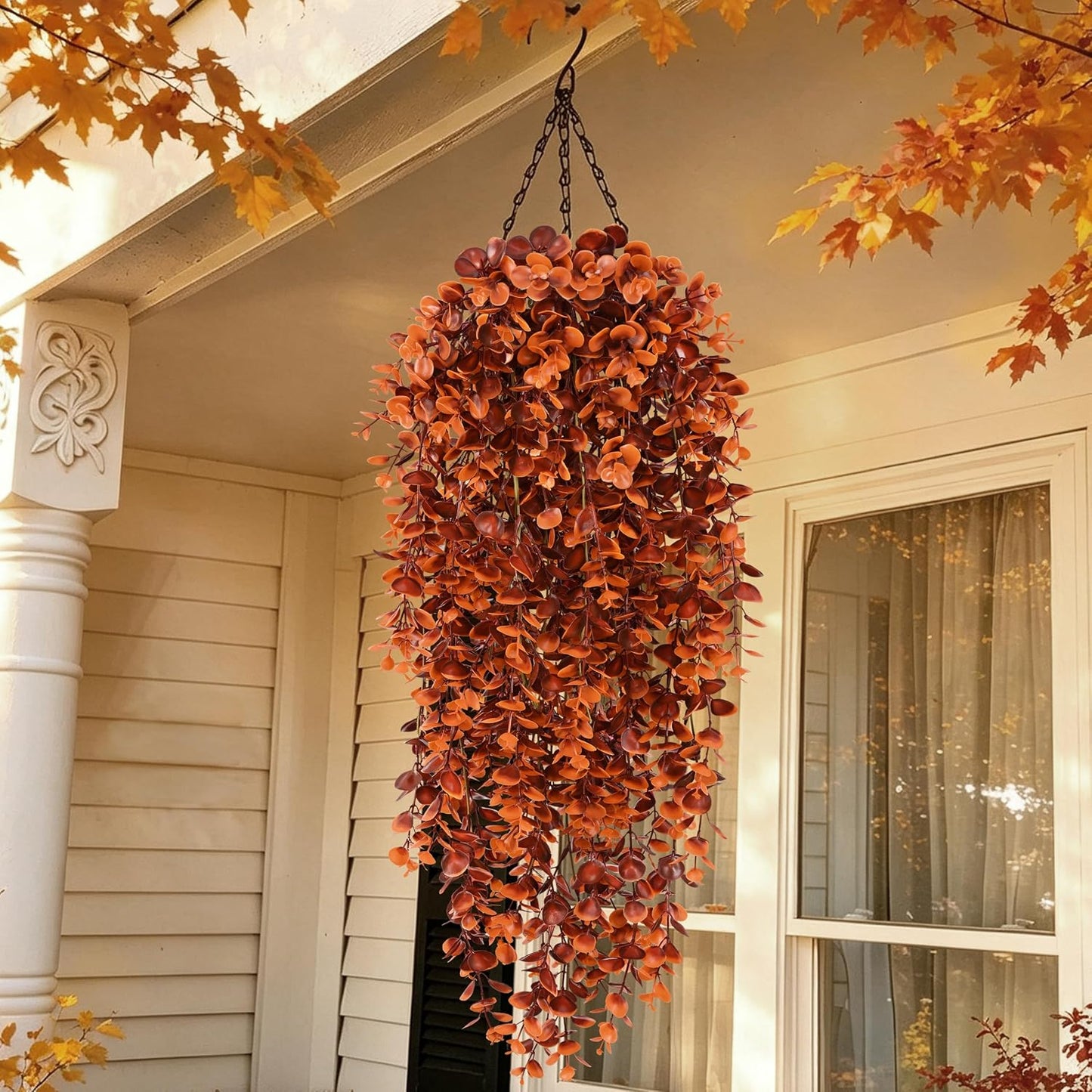 4Pcs Fake Hanging Plants 2.7FT Fake Plants Fake Vines Greenery | UV Resistant Faux Outdoor Plants Ivy Vines for Modern Boho Patio Outdoor Indoor Party Wall Porch Gazebo Aesthetic Decor