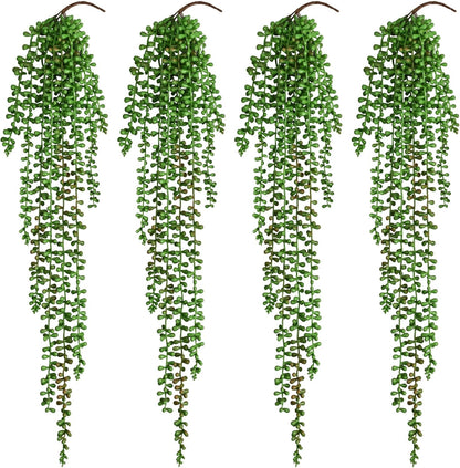 4Pcs Fake Hanging Plants 2.7FT Fake Plants Fake Vines Greenery | UV Resistant Faux Outdoor Plants Ivy Vines for Modern Boho Patio Outdoor Indoor Party Wall Porch Gazebo Aesthetic Decor