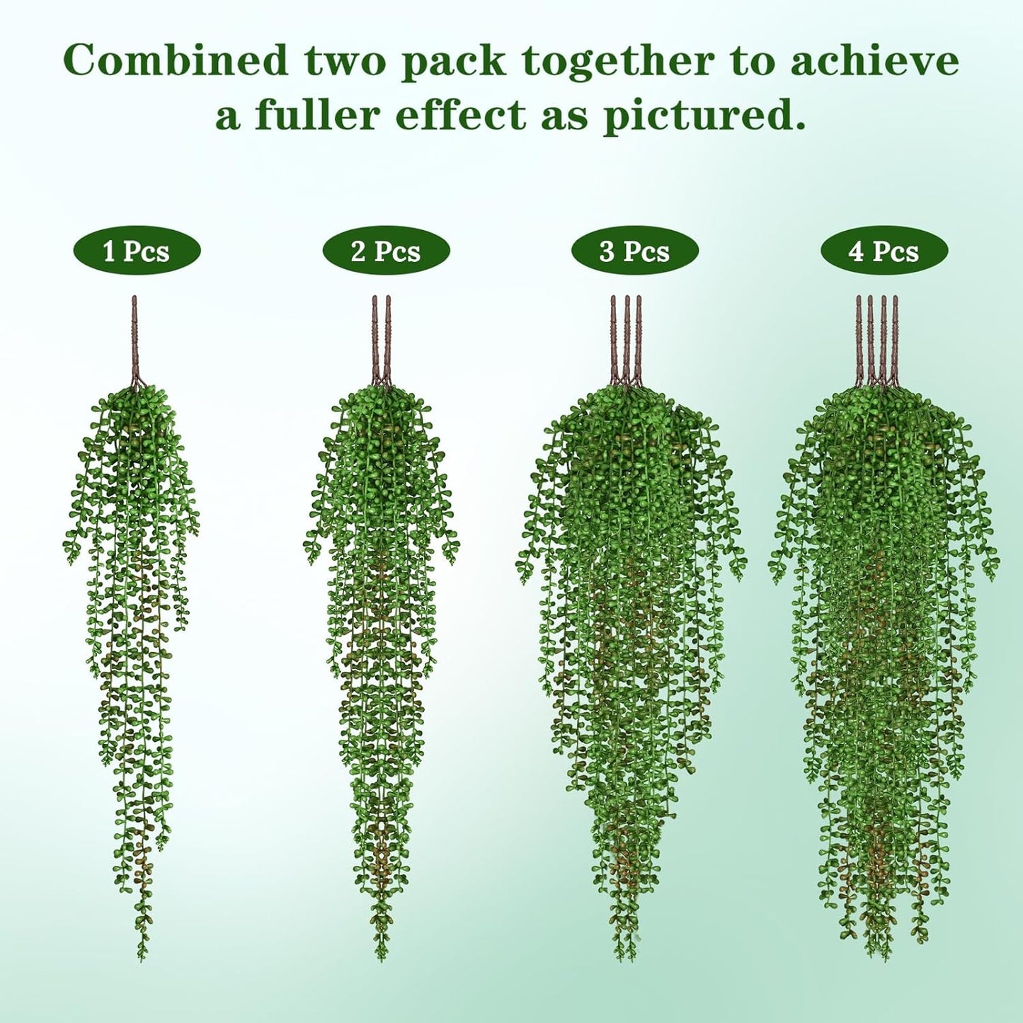 4Pcs Fake Hanging Plants 2.7FT Fake Plants Fake Vines Greenery | UV Resistant Faux Outdoor Plants Ivy Vines for Modern Boho Patio Outdoor Indoor Party Wall Porch Gazebo Aesthetic Decor