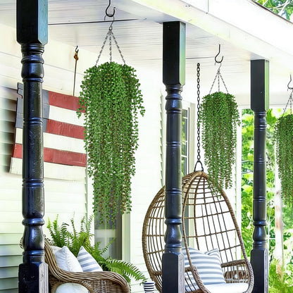 4Pcs Fake Hanging Plants 2.7FT Fake Plants Fake Vines Greenery | UV Resistant Faux Outdoor Plants Ivy Vines for Modern Boho Patio Outdoor Indoor Party Wall Porch Gazebo Aesthetic Decor