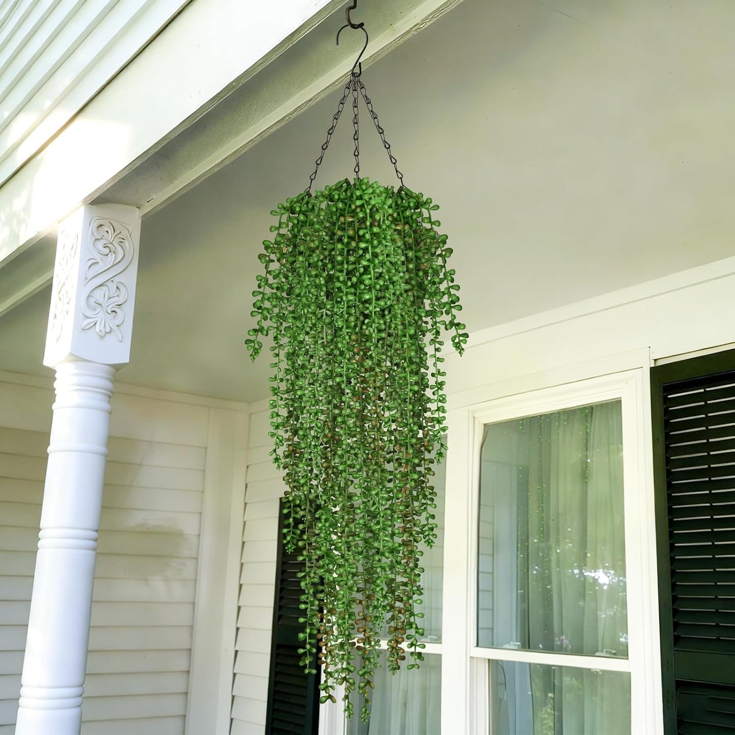 4Pcs Fake Hanging Plants 2.7FT Fake Plants Fake Vines Greenery | UV Resistant Faux Outdoor Plants Ivy Vines for Modern Boho Patio Outdoor Indoor Party Wall Porch Gazebo Aesthetic Decor