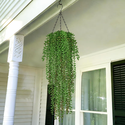 4Pcs Fake Hanging Plants 2.7FT Fake Plants Fake Vines Greenery | UV Resistant Faux Outdoor Plants Ivy Vines for Modern Boho Patio Outdoor Indoor Party Wall Porch Gazebo Aesthetic Decor