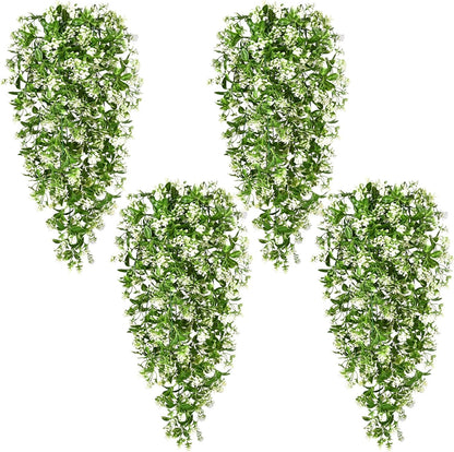 4Pcs Fake Hanging Plants 2.7FT Fake Plants Fake Vines Greenery | UV Resistant Faux Outdoor Plants Ivy Vines for Modern Boho Patio Outdoor Indoor Party Wall Porch Gazebo Aesthetic Decor