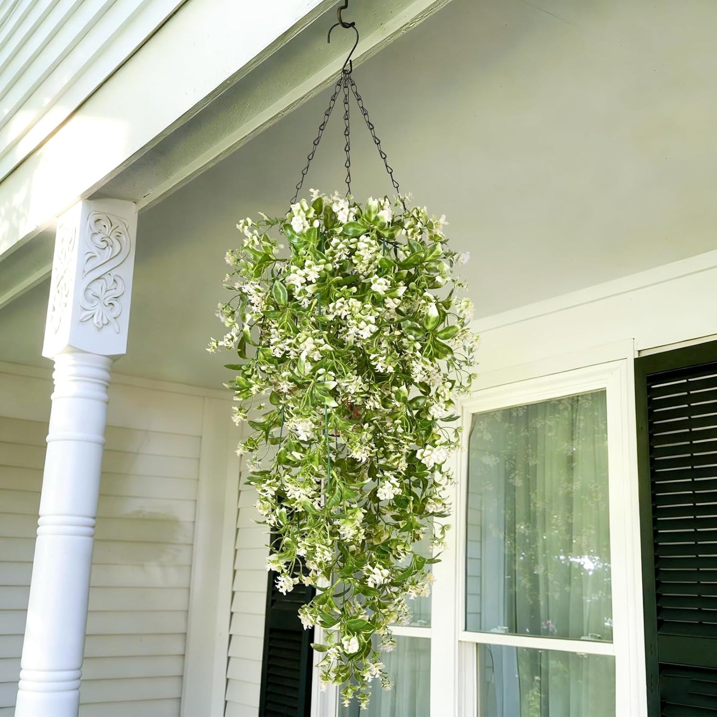 4Pcs Fake Hanging Plants 2.7FT Fake Plants Fake Vines Greenery | UV Resistant Faux Outdoor Plants Ivy Vines for Modern Boho Patio Outdoor Indoor Party Wall Porch Gazebo Aesthetic Decor