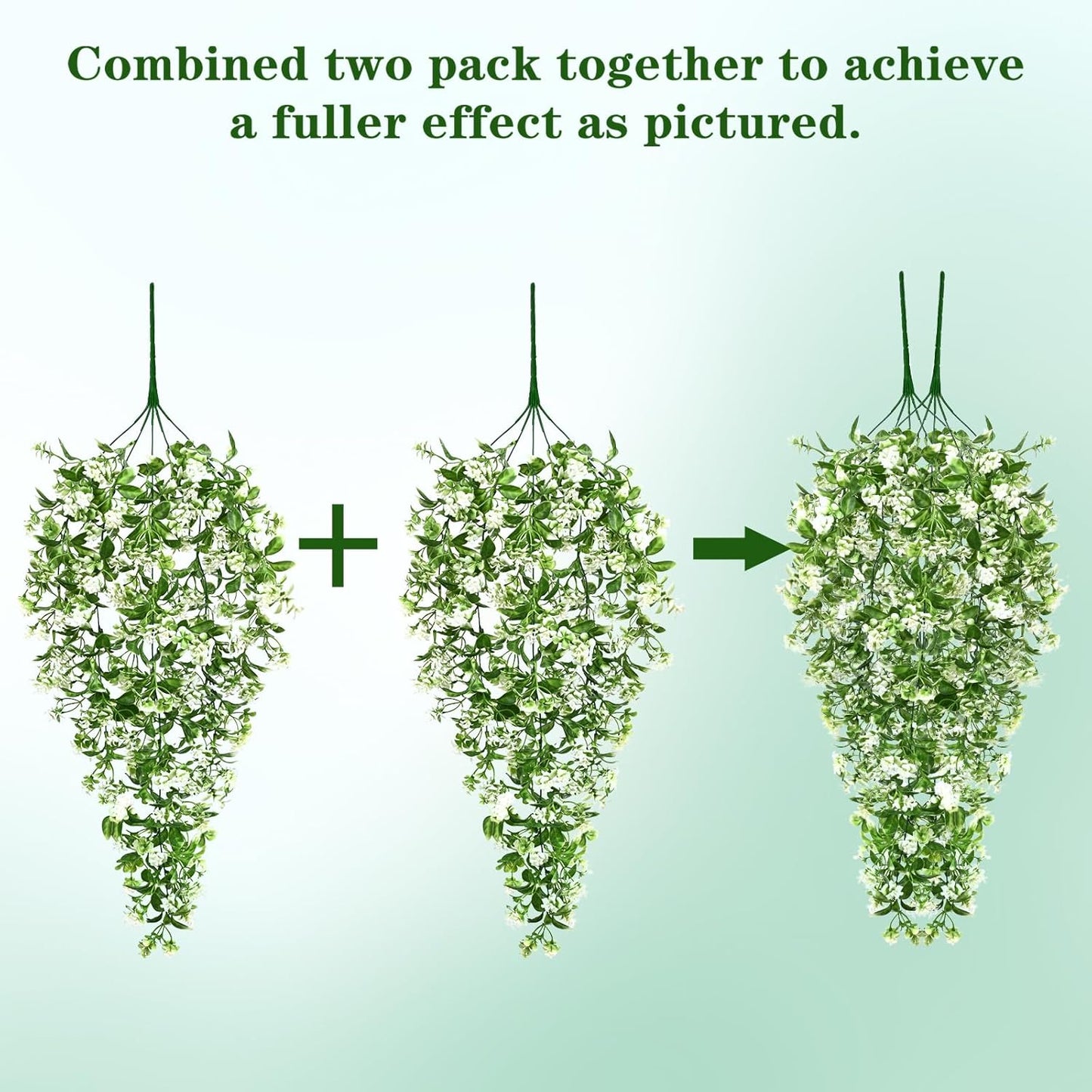 4Pcs Fake Hanging Plants 2.7FT Fake Plants Fake Vines Greenery | UV Resistant Faux Outdoor Plants Ivy Vines for Modern Boho Patio Outdoor Indoor Party Wall Porch Gazebo Aesthetic Decor