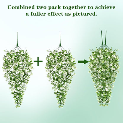 4Pcs Fake Hanging Plants 2.7FT Fake Plants Fake Vines Greenery | UV Resistant Faux Outdoor Plants Ivy Vines for Modern Boho Patio Outdoor Indoor Party Wall Porch Gazebo Aesthetic Decor