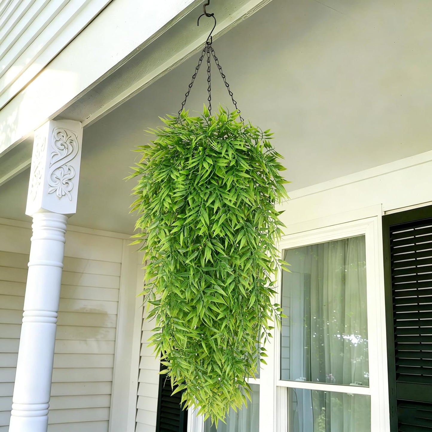 4Pcs Fake Hanging Plants 2.7FT Fake Plants Fake Vines Greenery | UV Resistant Faux Outdoor Plants Ivy Vines for Modern Boho Patio Outdoor Indoor Party Wall Porch Gazebo Aesthetic Decor