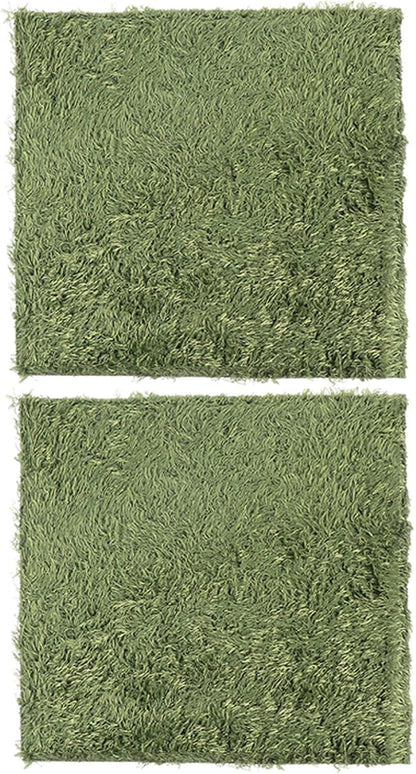 Reptile Moss Carpet for Tortoise 2pcs Artificial Grass Mats Absorbent and Moisture Retaining for Terrariums and Amphibians Green Fake Plant Decoration