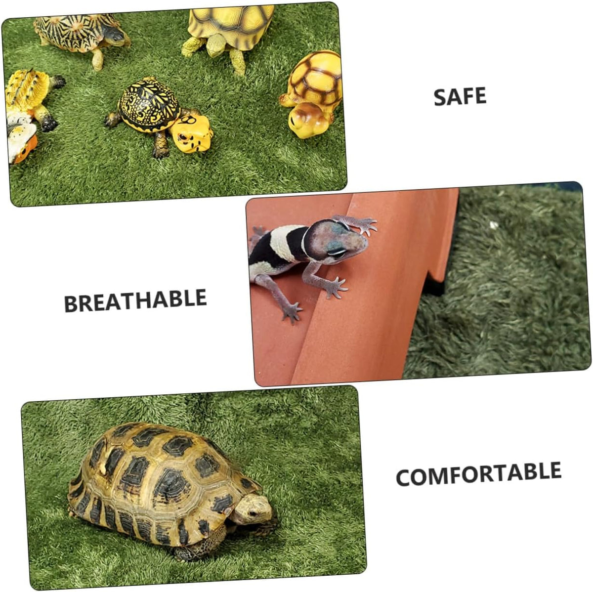 Reptile Moss Carpet for Tortoise 2pcs Artificial Grass Mats Absorbent and Moisture Retaining for Terrariums and Amphibians Green Fake Plant Decoration