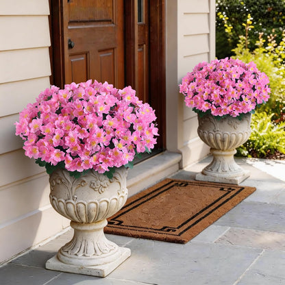 8 Bundles 14"Artificial Camellia, Fake Silk Bouquet Flowers(Rose Red) | Full and Vibrant, Faux Flower Stems, Realistic Greenery, for Front Door/Garden/Farmhouse/Outdoor/Home/Spring/Summer Decor