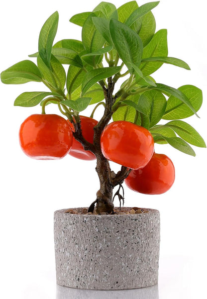 Faux Potted Plants Fake Yellow Lemon Tree Bonsai Table Decoration | Artificial fruit tree, Simulation greenery with pot, Indoor home office window sill shelf desk ornaments, Stones mimic soil