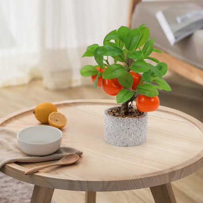 Faux Potted Plants Fake Yellow Lemon Tree Bonsai Table Decoration | Artificial fruit tree, Simulation greenery with pot, Indoor home office window sill shelf desk ornaments, Stones mimic soil