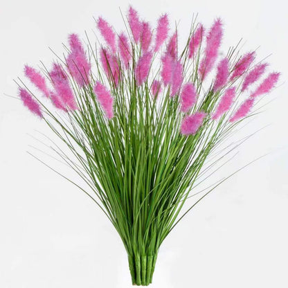 Artificial Grass, Fake Grass, Artificial Shrubs, Wheatgrass Cattails Fake Grass Decorations, Artificial Plants, Ornamental Grass, Outdoor Fake Grass, Green Leafy Decorations (12PCS)