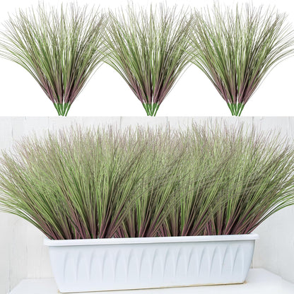 Artificial Grass, Fake Grass, Artificial Shrubs, Wheatgrass Cattails Fake Grass Decorations, Artificial Plants, Ornamental Grass, Outdoor Fake Grass, Green Leafy Decorations (12PCS)